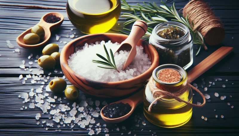 Domácí peeling na tělo s mořskou solí a olivovým olejem